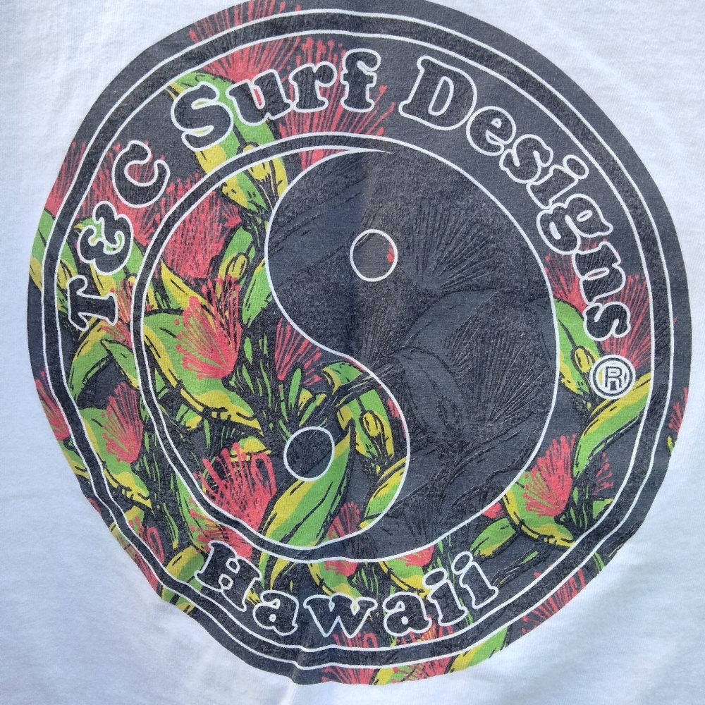 T&C Surf Designs White Yin Yang T-Shirt Size Small Graphic Tee Short Sleeve - Picture 5 of 10